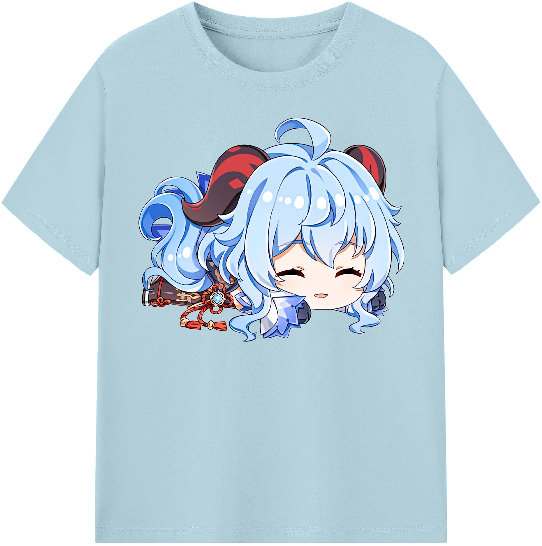 げんし神 甘雨 かんう genshin Ganyu 綿100％半袖Tシャツ（フロントプリント）